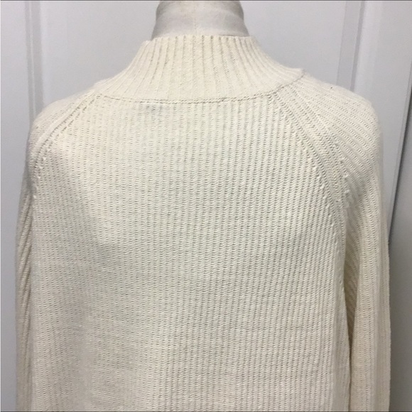 Unit Fashion Inc. Women’s Oversized Mock Neck Ribbed Sweater, Ivory, size 1X - Picture 8 of 10